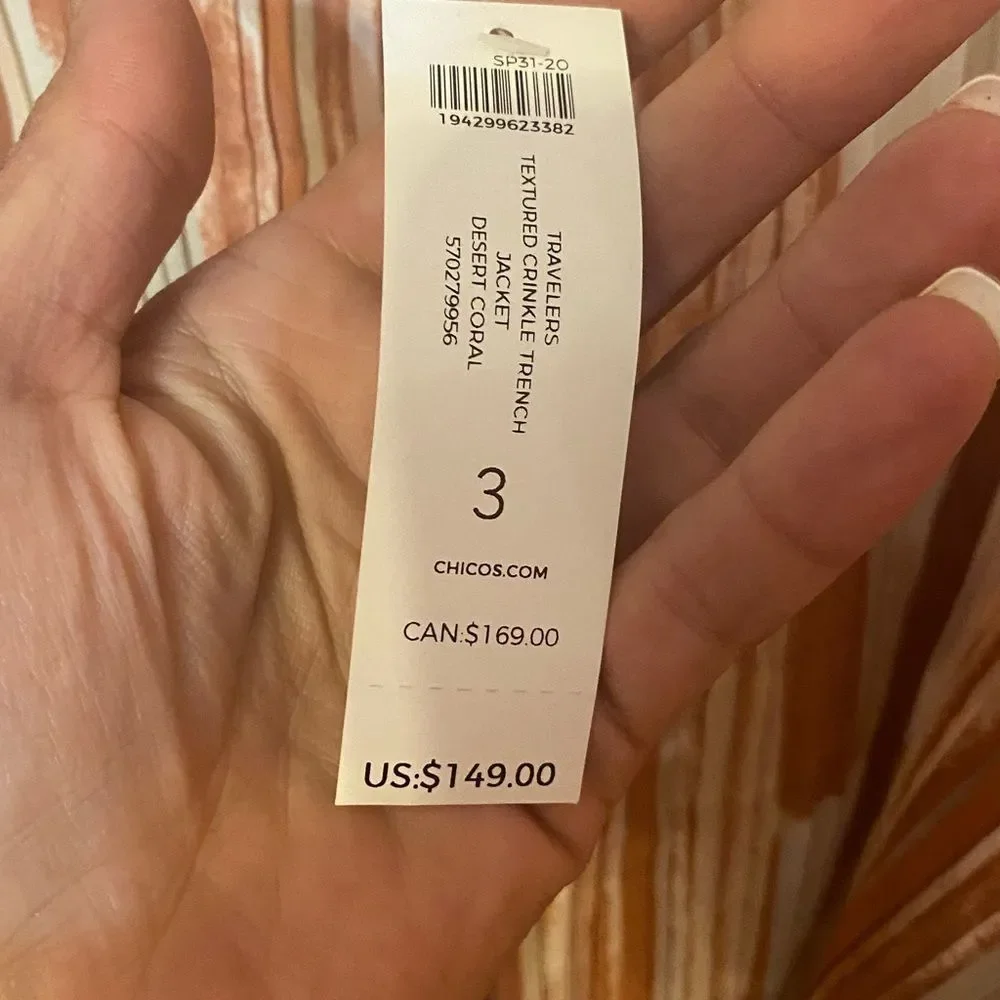 NWT Chico’s Travelers Collection Pleated Trench Jacket Duster - Picture 4 of 10